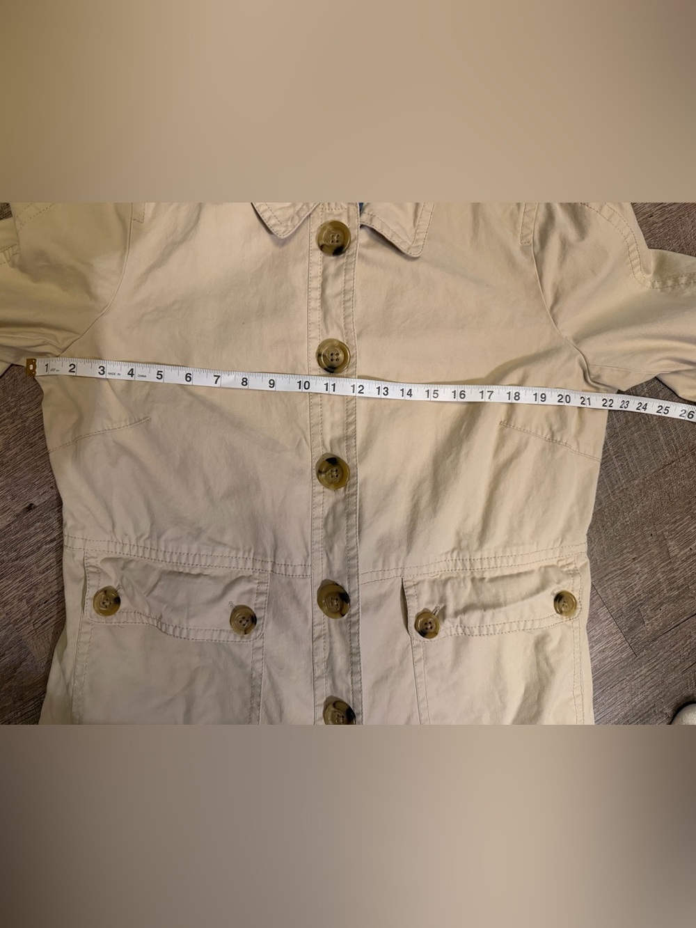 GAP XL Cream Utility Trench Jacket Coat Floral Lined Button Front Safari - Picture 10 of 13